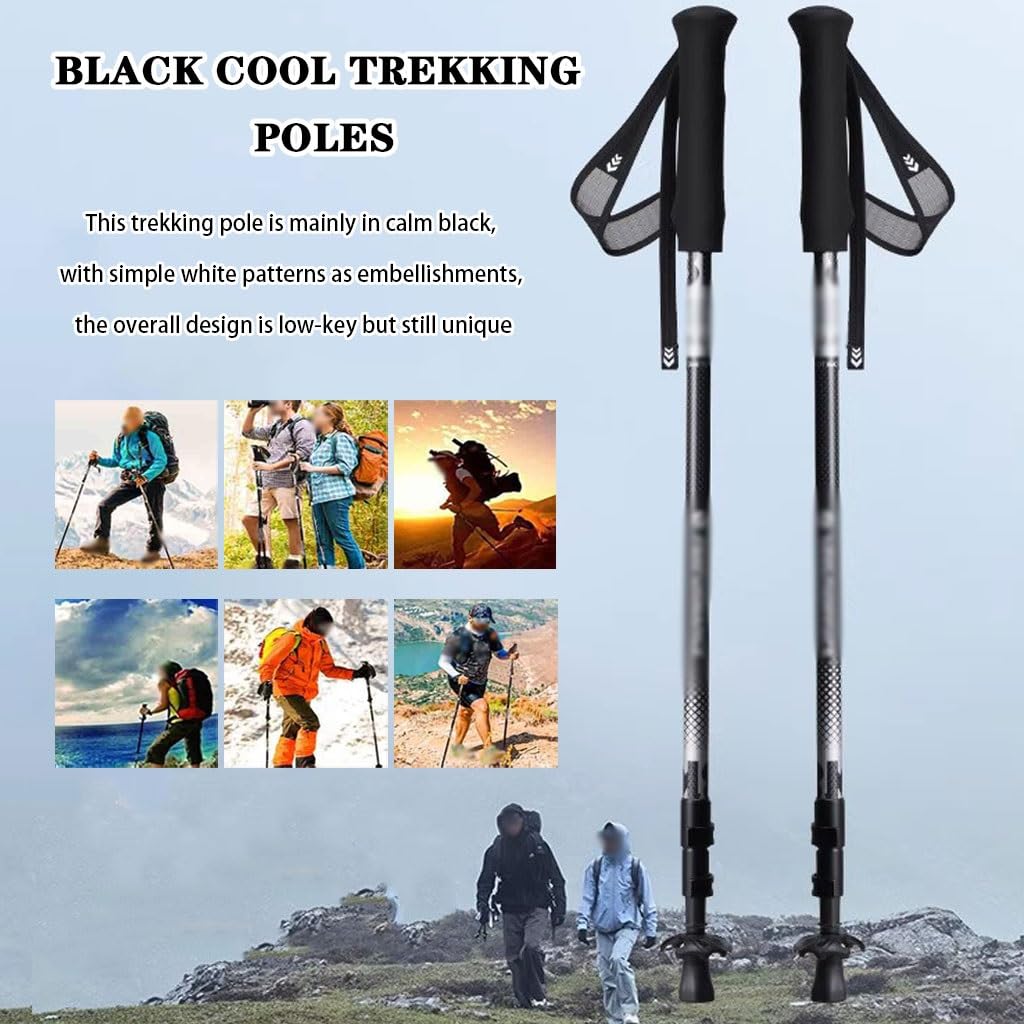 2-Pack of Practical Trekking Poles, Retractable Portable Nordic Walking Poles, with Flip-Lock System, for Hiking, Traveling, Camping