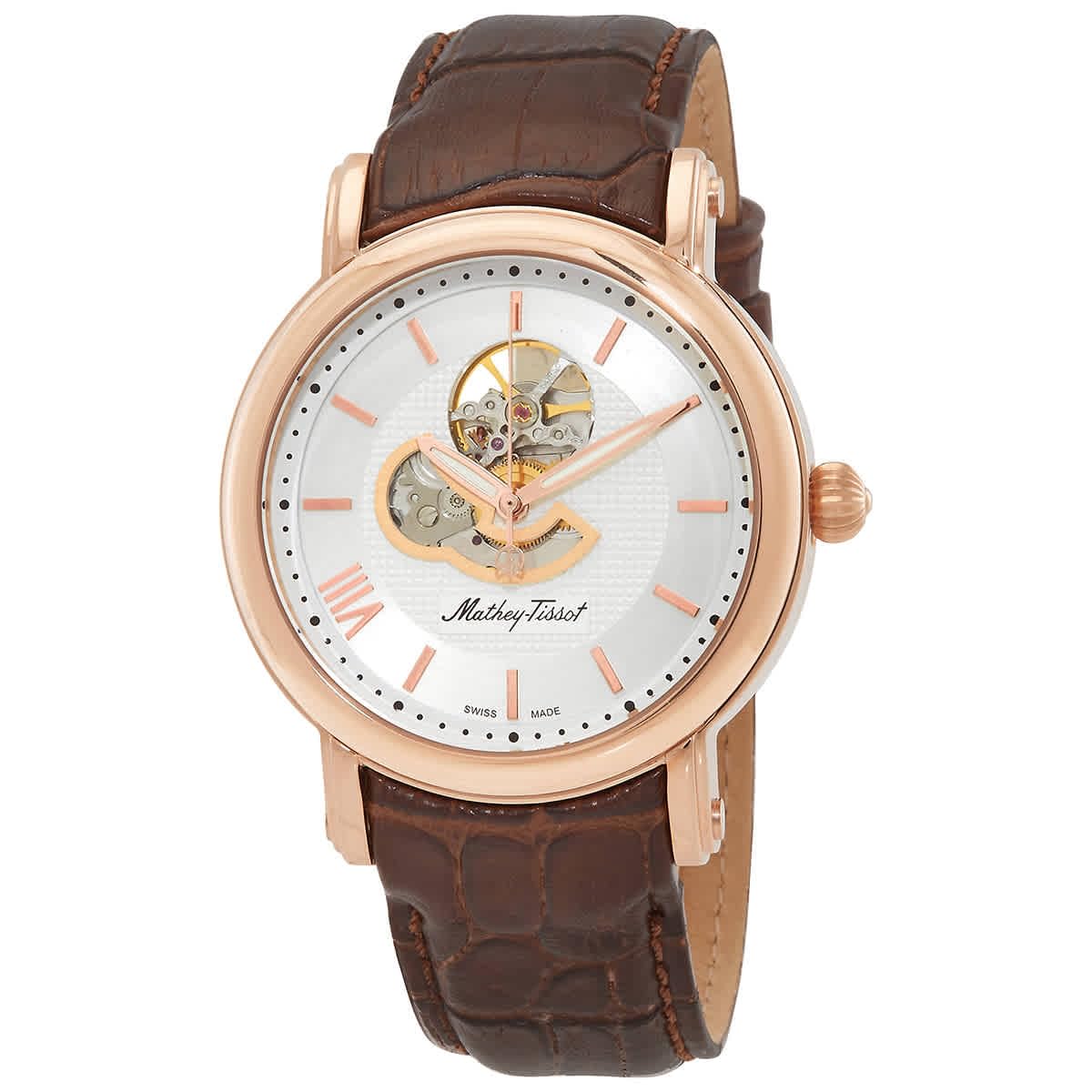 Mathey-Tissot Leather White Dial Automatic Analogue Watch for Men - H7053Pi, Brown Band (B0C84BDVSV) Amazon Price History, Amazon Price Tracker