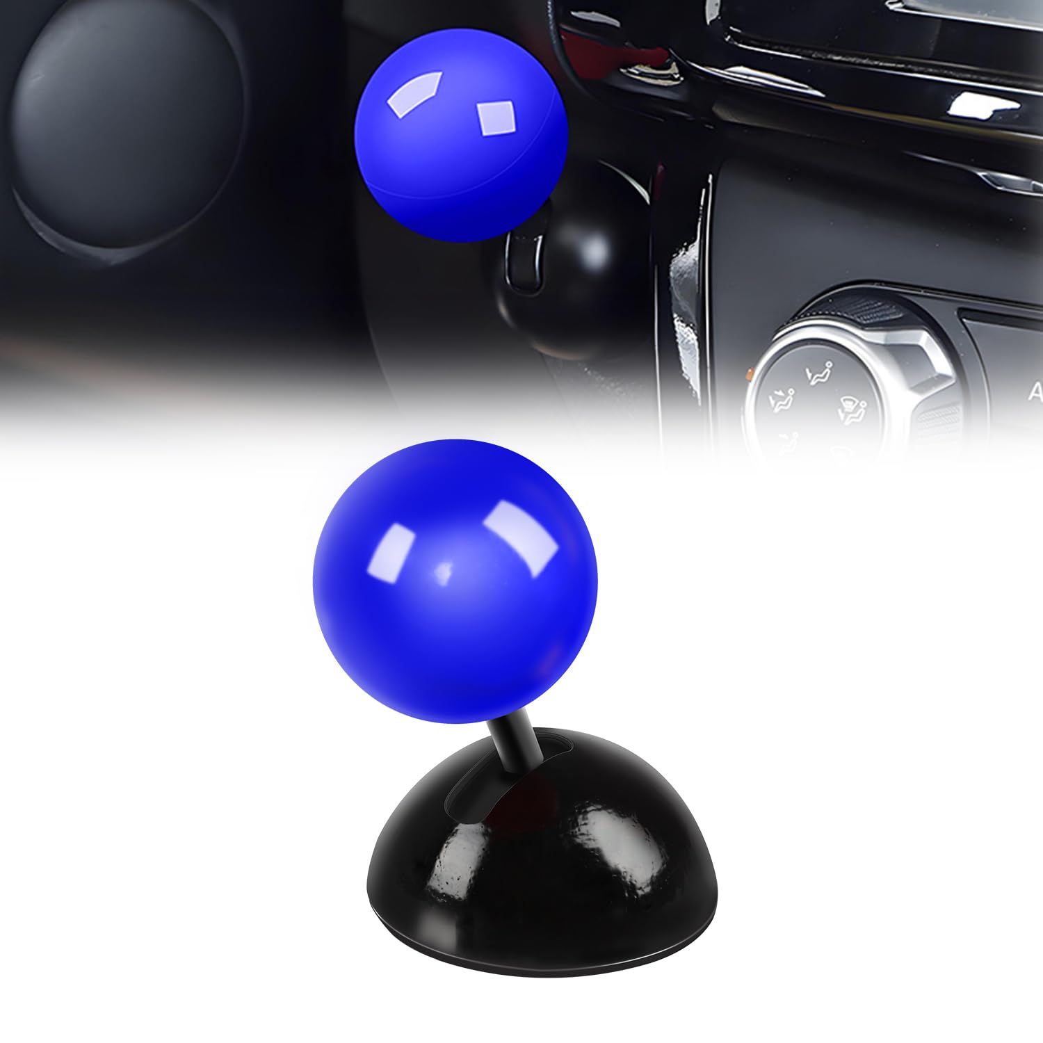 Car Push to Start Button Rocker, Car One Button Start Lever, Car Engine Start Stop Button Joystick, Full Metal Ball-Bar Automotive One-Touch Start Button Starter Cover Decorative Accessories (Blue)