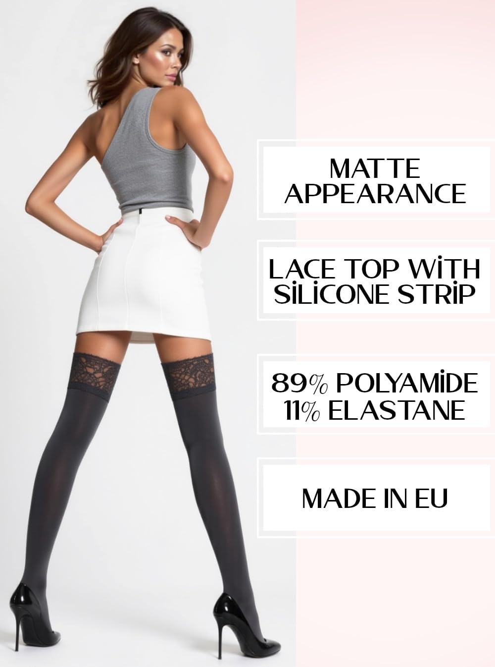 Mila Marutti Opaque Thigh High Stockings - Elegant Thigh High Tights for Women