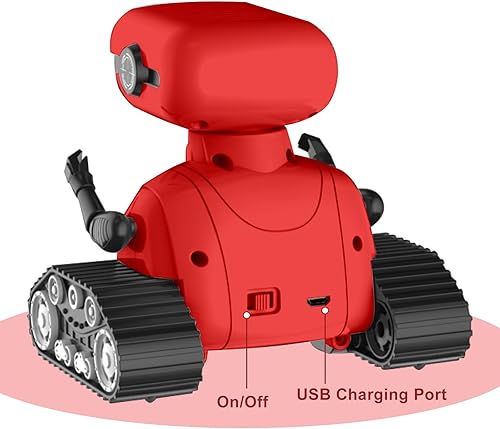 Miniatura 5 de BOMPOW Robot juguete, robot de control remoto con ojos LED y brazos flexibles, para caminar y bailar niños a partir de 3 años, juguetes educativos