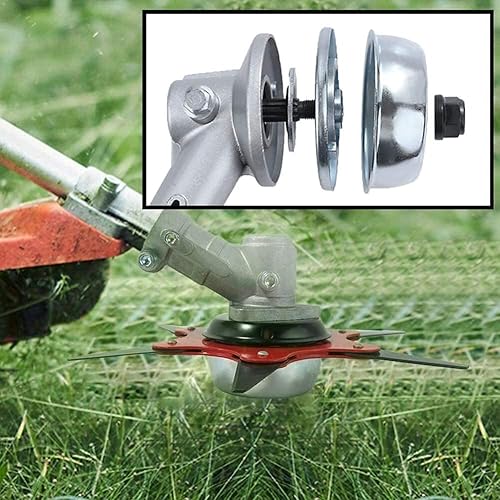 Miniatura 3 de KINMRIS Cepillo de alambre de acero de 8 pulgadas, repuesto y accesorios, cabezal de corte de cepillo de césped de jardín para eliminación de óxido,