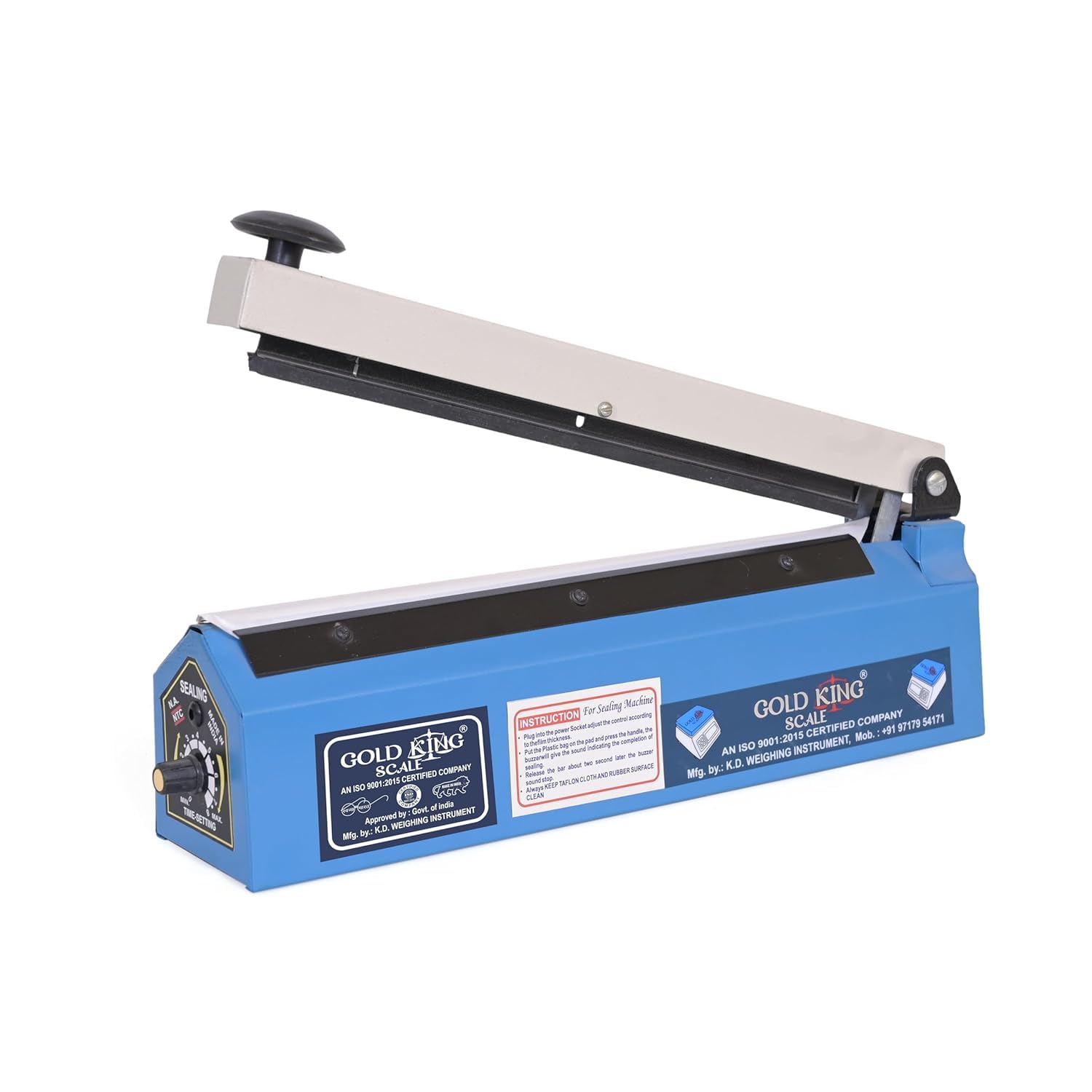 GOLD KING 8-Inch Heat Sealing Machine – Plastic Packaging, Vacuum Sealer for Food & Plastic Bags, Food Vacuum Packing Machine for Home & Commercial Use - Pack of 1 (Blue)-image-39