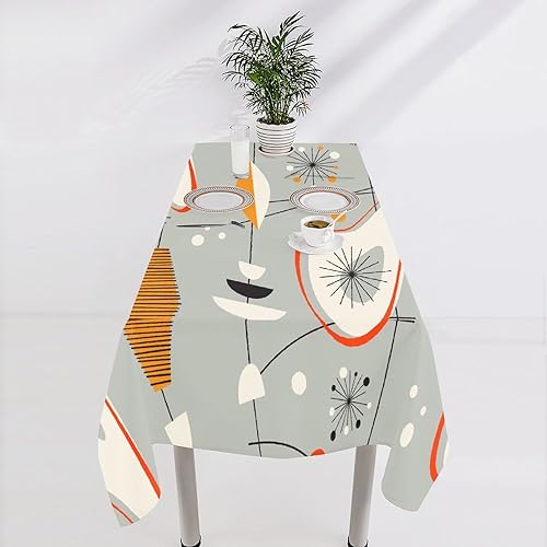 Miniatura 1332 de Mantel floral hippie, diseño retro de los años 70, naranja, rosa, azul, floral, bohemio, estampado estético de margaritas, para fiesta, picnic