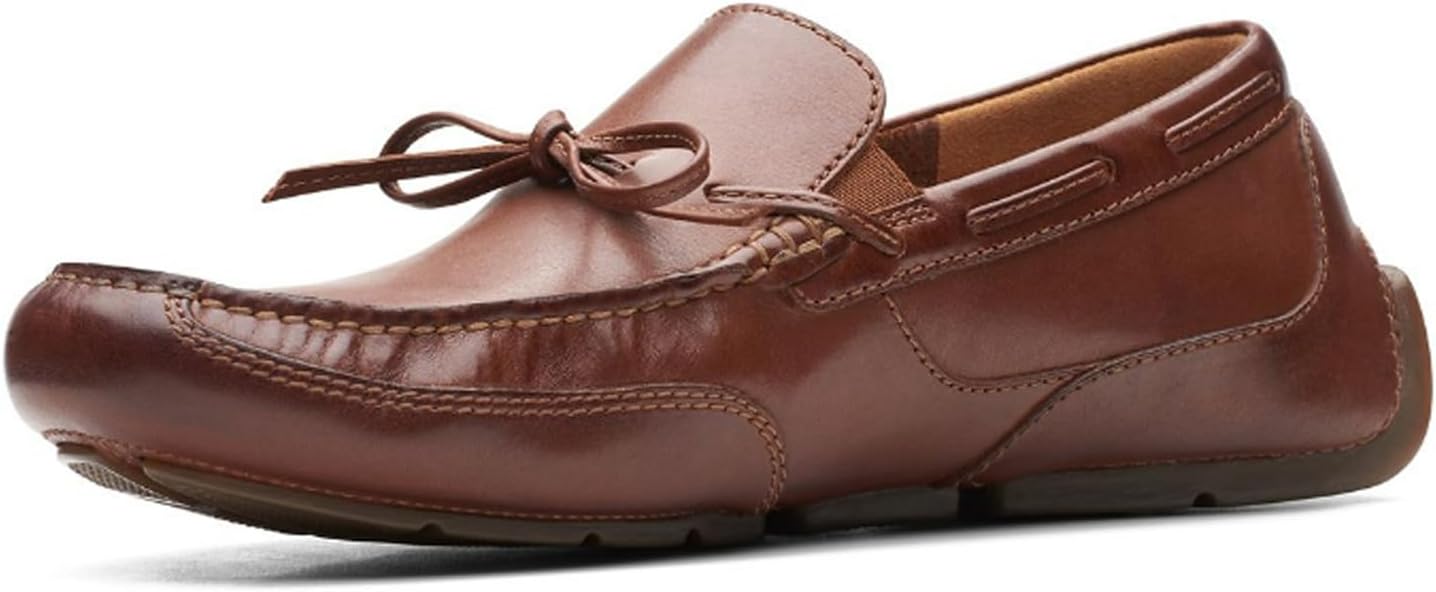 Clarks Men's Markman Lace Loafer, Dark Tan Leather, 13