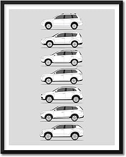 Mitsubishi Outlander Inspired Poster Print Wall Art Handmade Decor of the Mitsubishi Outlander Generations History Evolution (24x36" (Unframed) Satin Print)