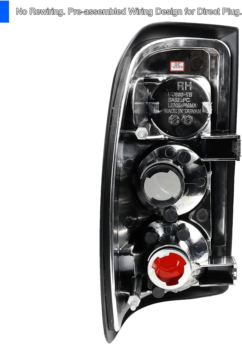 SPEC-D TUNING Smoke Lens Tail Lights Compatible with 1997-2004 Dodge Dakota, Left + Right Pair Assembly
