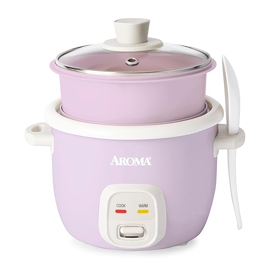 AROMA® CoreCoat Rice Cooker with Pop-Up Food Steaming Basket (4 Cups Cooked, 2 Cups Uncooked, 1 Qt)