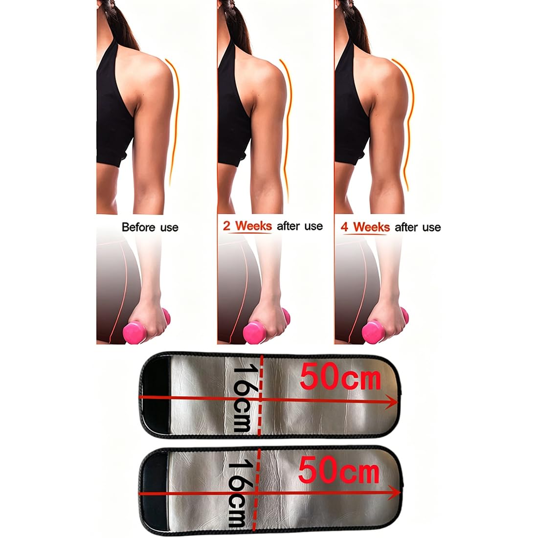 Générique ARMPLIFY Brassards Amplify, Manchons ARMPLIFY Doubles, Bandes Amincissantes Ajustables Pour Les Bras, Gaines Anti-Transpiration, Pour Femmes Et Hommes, Idéales Pour Le Sport