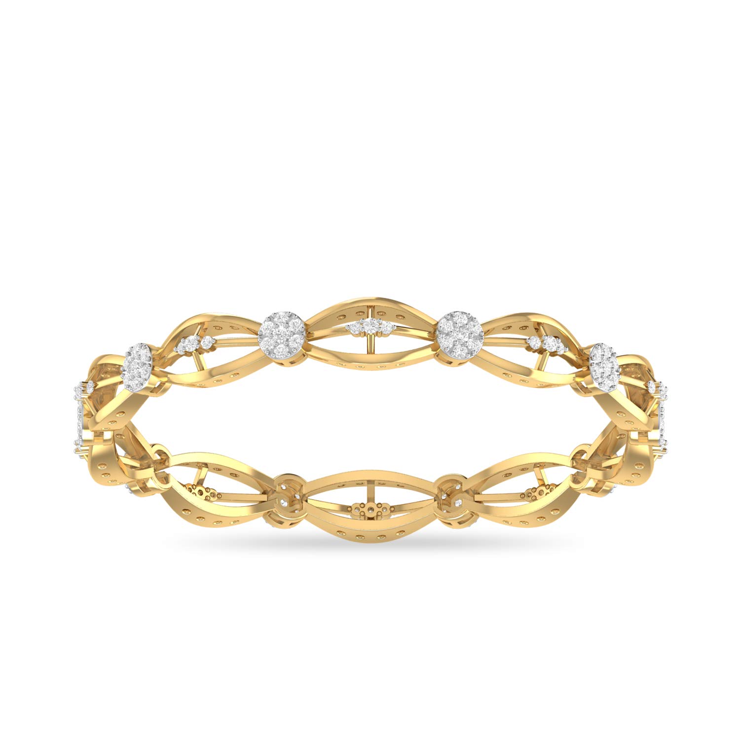 pc jeweller 14k (585) Yellow Gold and Solitaire Bangle for Women-picture-35