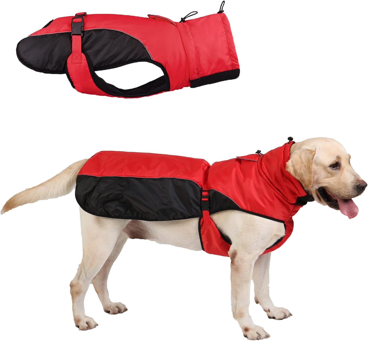 Dogs Winter Coat Reflective Windproof Warm Jacket with Polar Fleece Medium Large Dogs Adjustable Rainproof Lightweight Vest with Leash…