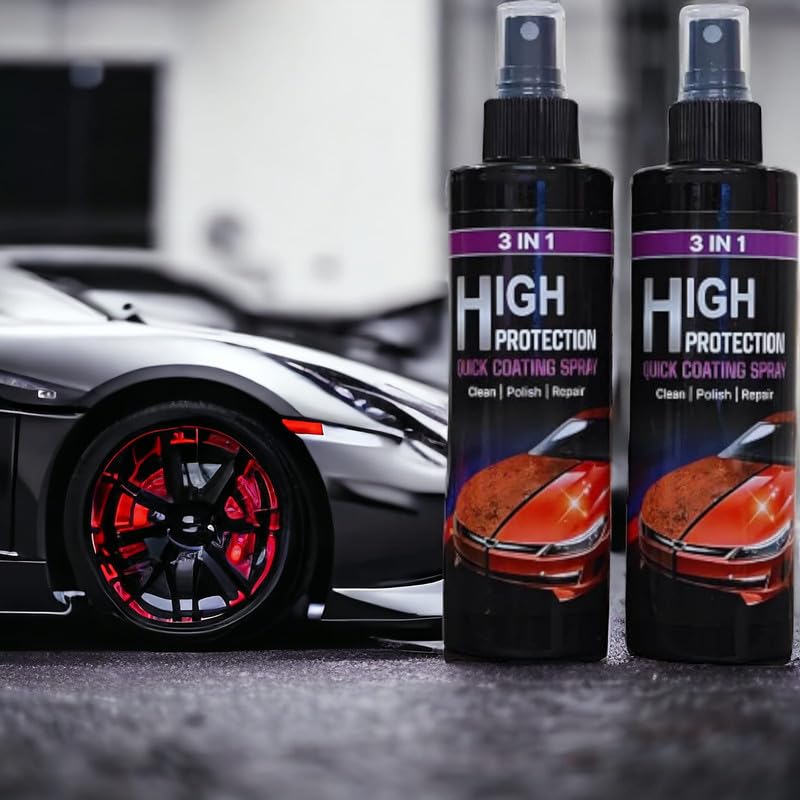 SCENTORA 3 in 1 High Protection Quick Car Coating Spray, Car Scratch Repair Spray, Car Coat Wax Polish Spray for All Car Scratch Repair, 200 ml Pack of 2