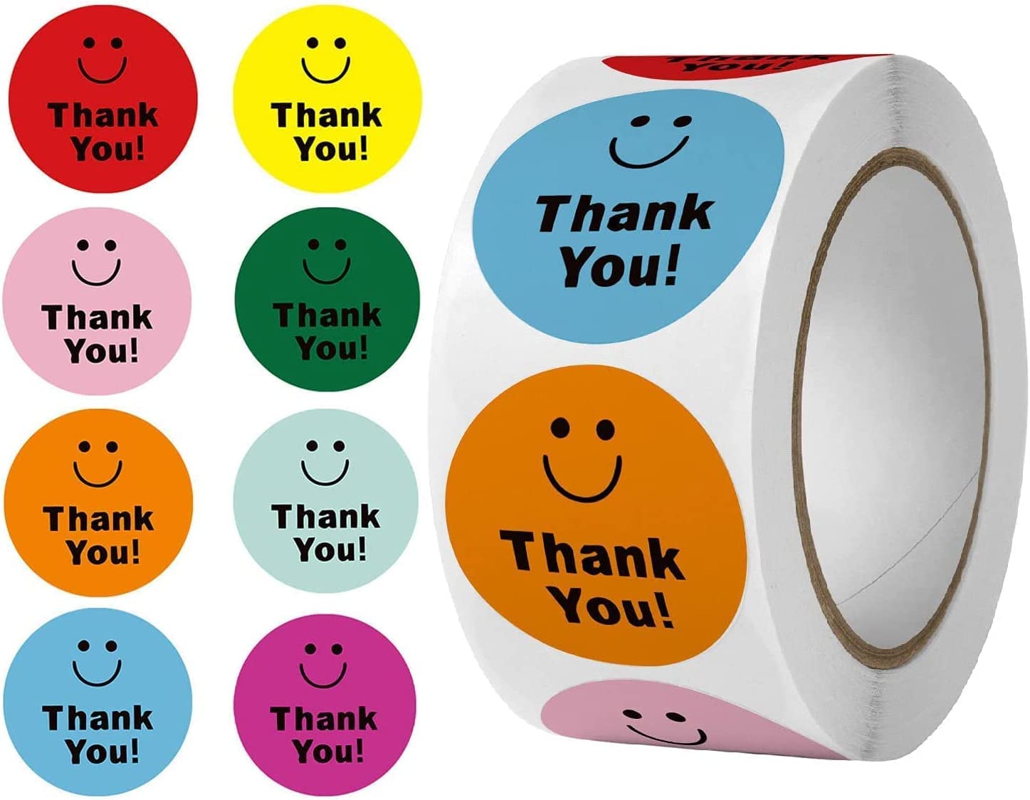 500 Pcs Smiley Face Stickers, Mini Motivational Stickers, Happy Face Stickers, Reward Stickers, Round Shape, Express Gratitude, for Christmas, Thanksgiving, Mother's Day, Birthday Parties, 25 mm