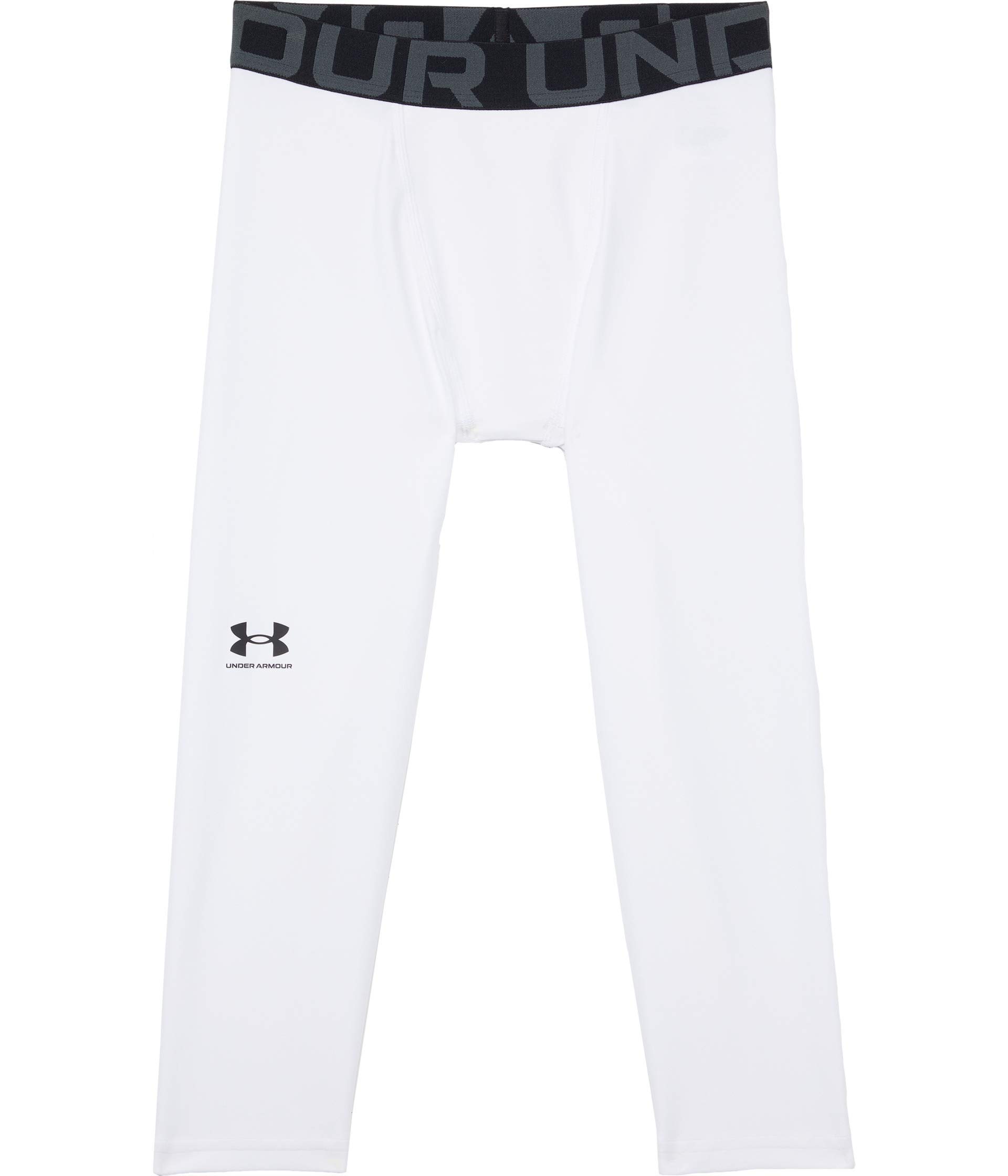 Under Armour Boys HeatGear Armour 3/4 Leggings, White (100)/Black, L
