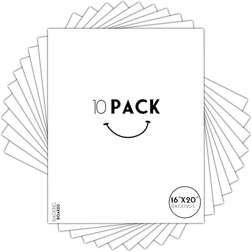 Golden State Art, Tablero de respaldo blanco de 16 x 20, tableros de respaldo para marco, imagen (paquete de 10)