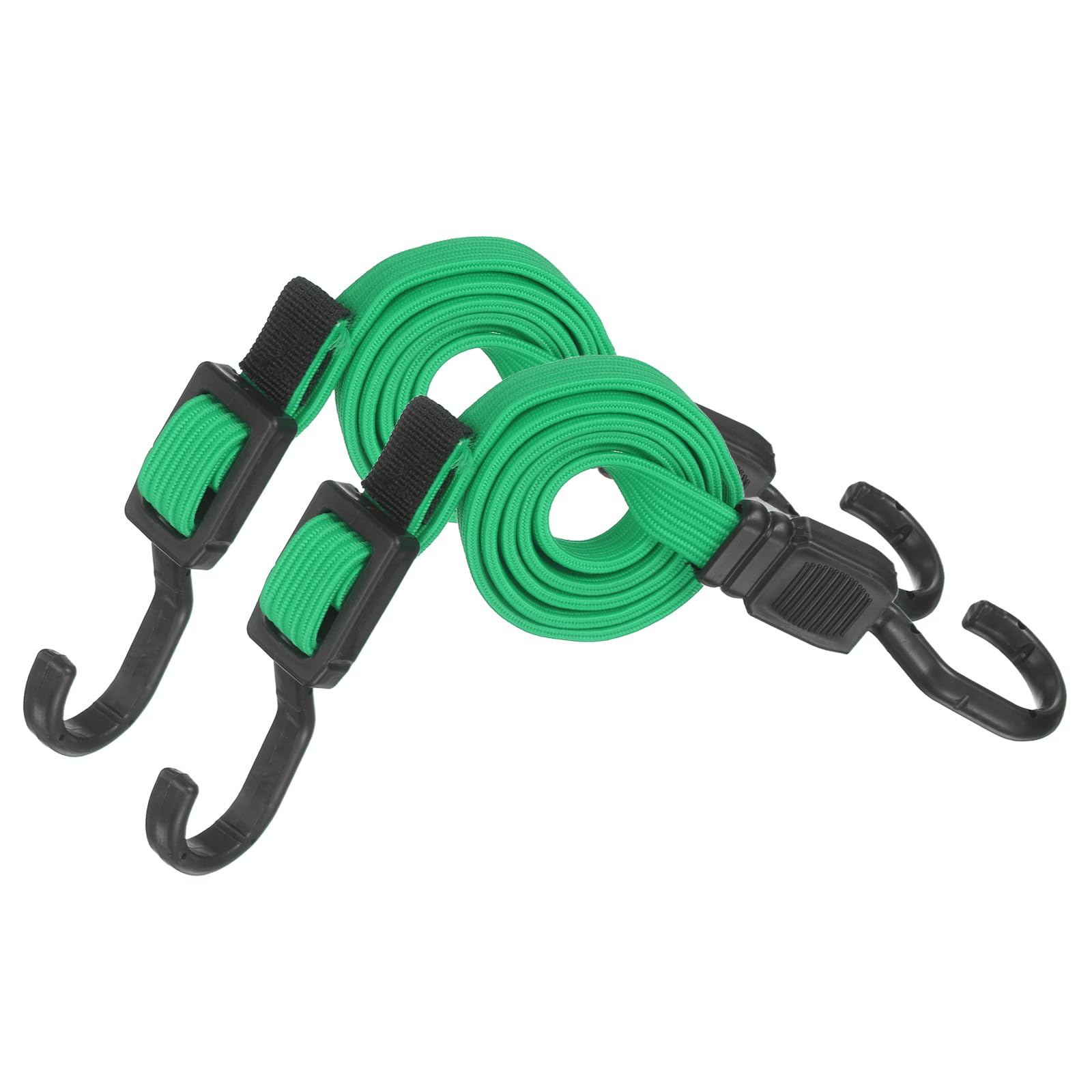 Bandas elásticas de 100 cm PATIKIL con gancho para transportar carga y asegurar equipaje verde