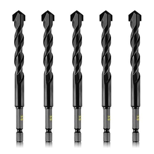 Miniatura 17 de Juego de brocas de mampostería de 10 piezas de 3/16 pulgadas para baldosas de hormigón piedra, juego de brocas de carburo de 3/16 pulgadas