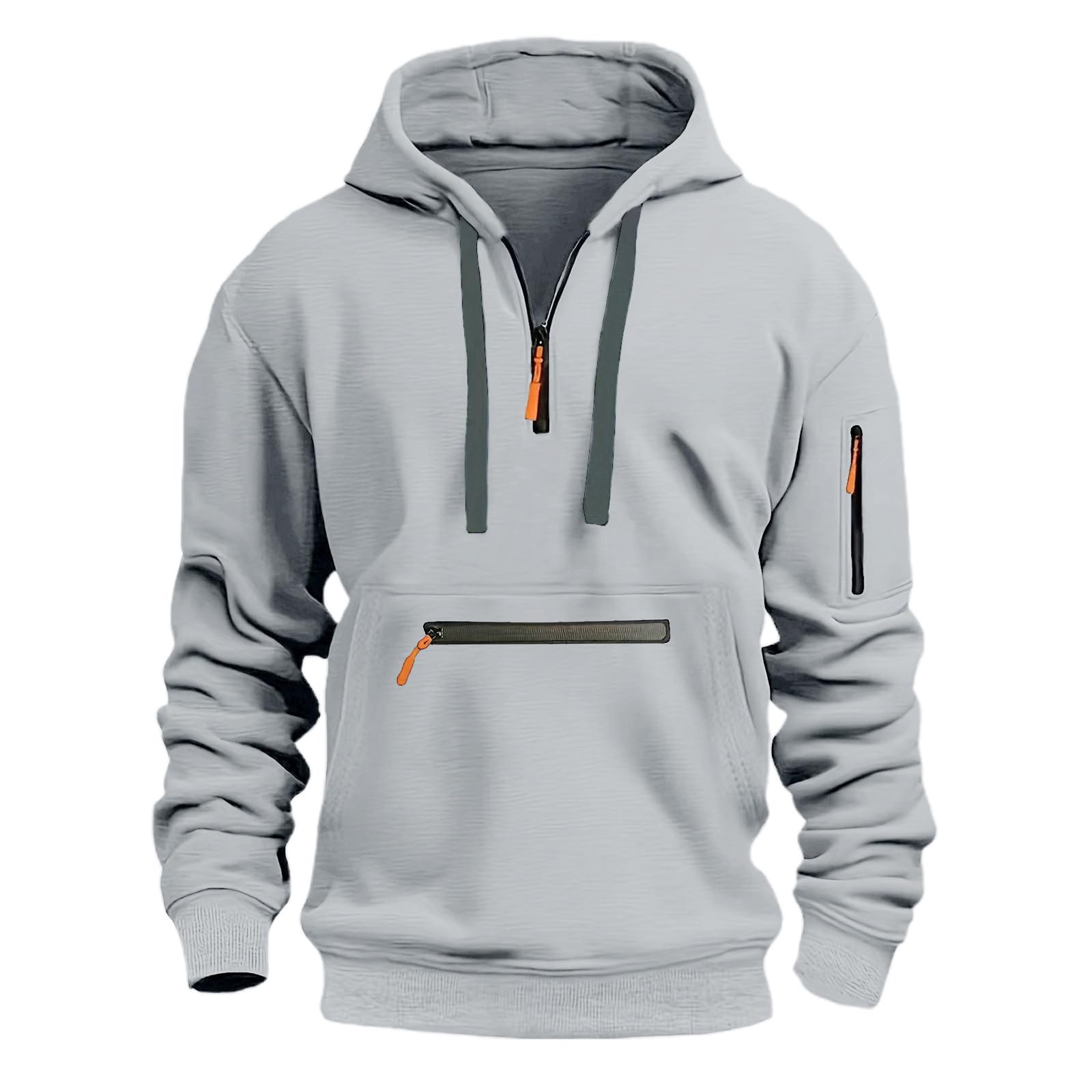 Set da jogging da uomo, 2 pezzi, felpa da jogging in maglia autunnale, morbida, sportiva, con scollo rotondo, tasche, calda, traspirante, confortevole, leggero, allenamento A110