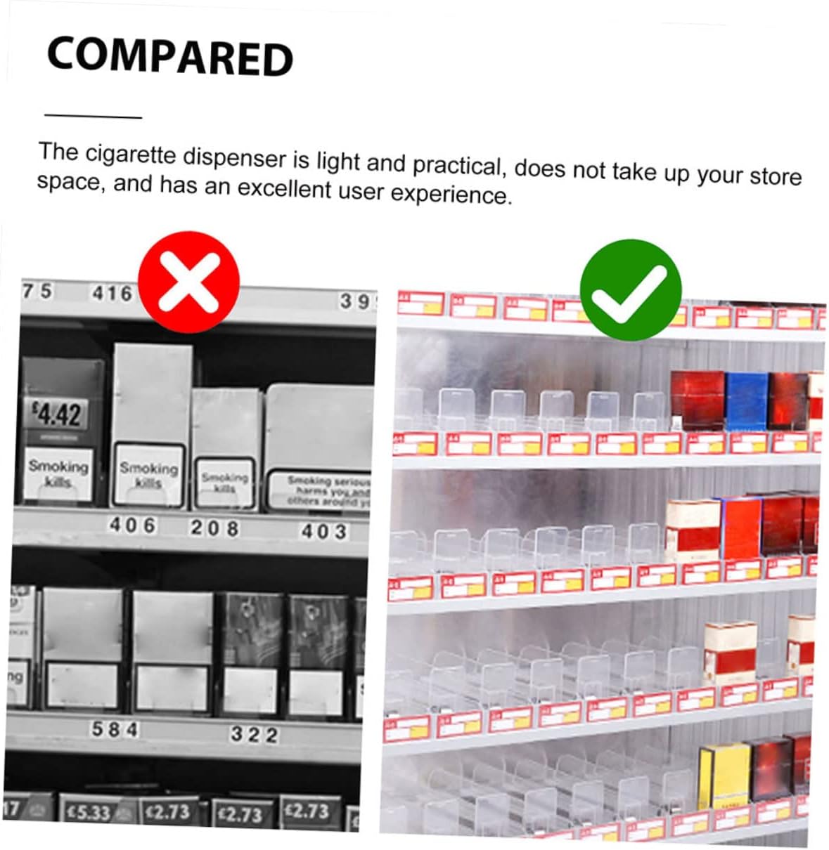 ULTECHNOVO 3pcs Cigarette Dispensers Automatic Push Trays Showcase Display Racks for Retail Store