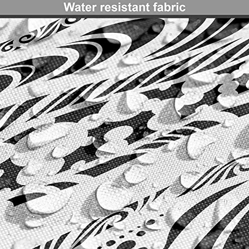 Image of Ambesonne Abstract Fabric by The Yard, Animal Skin Patterns Monochrome Zebra Panther Lion and Other Creatures, Decorative Fabric for Upholstery and Home Accents, 3 Yards, Black Ivory