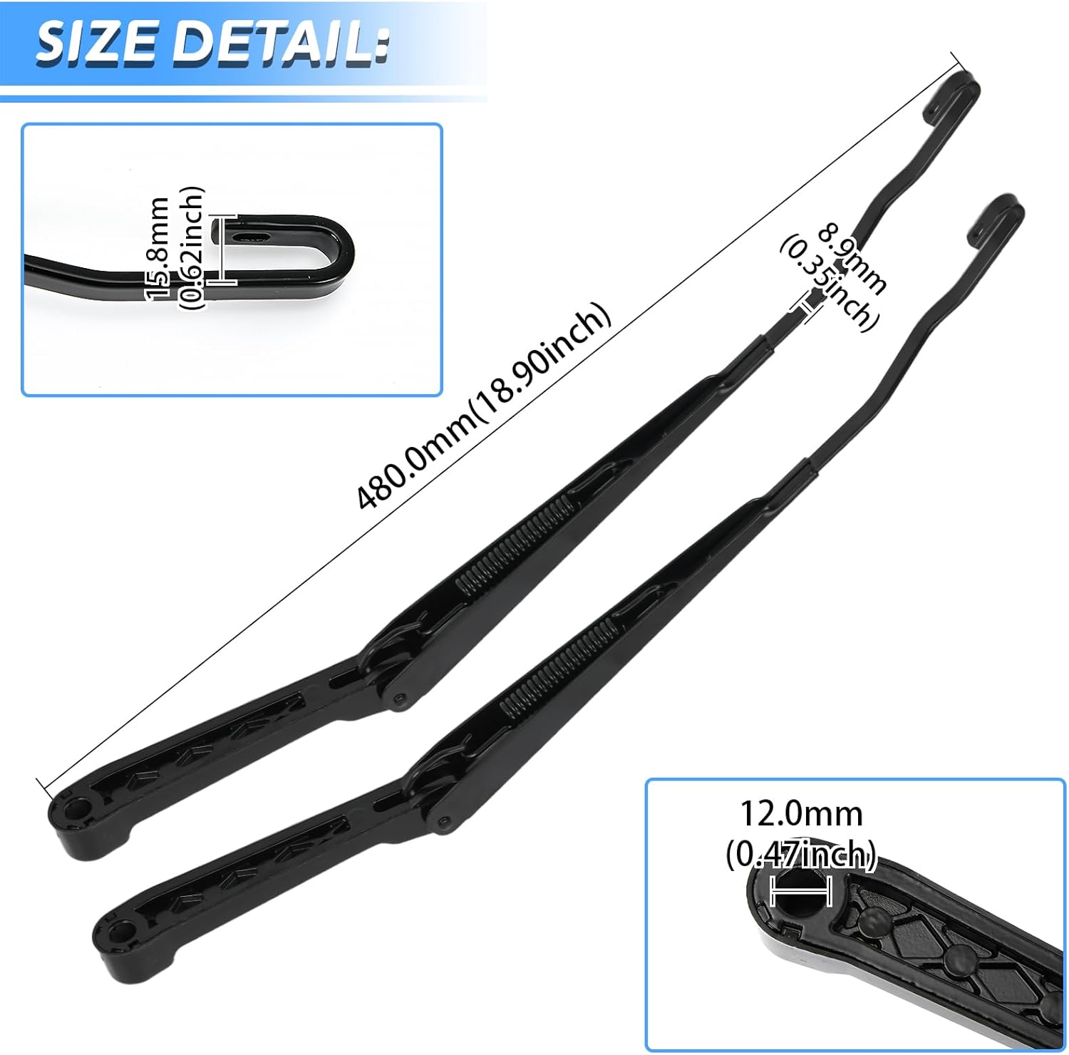 Front Windshield Wiper Arm Pair Kit Fit Compatible With Chevy S10 Pickup 94-04