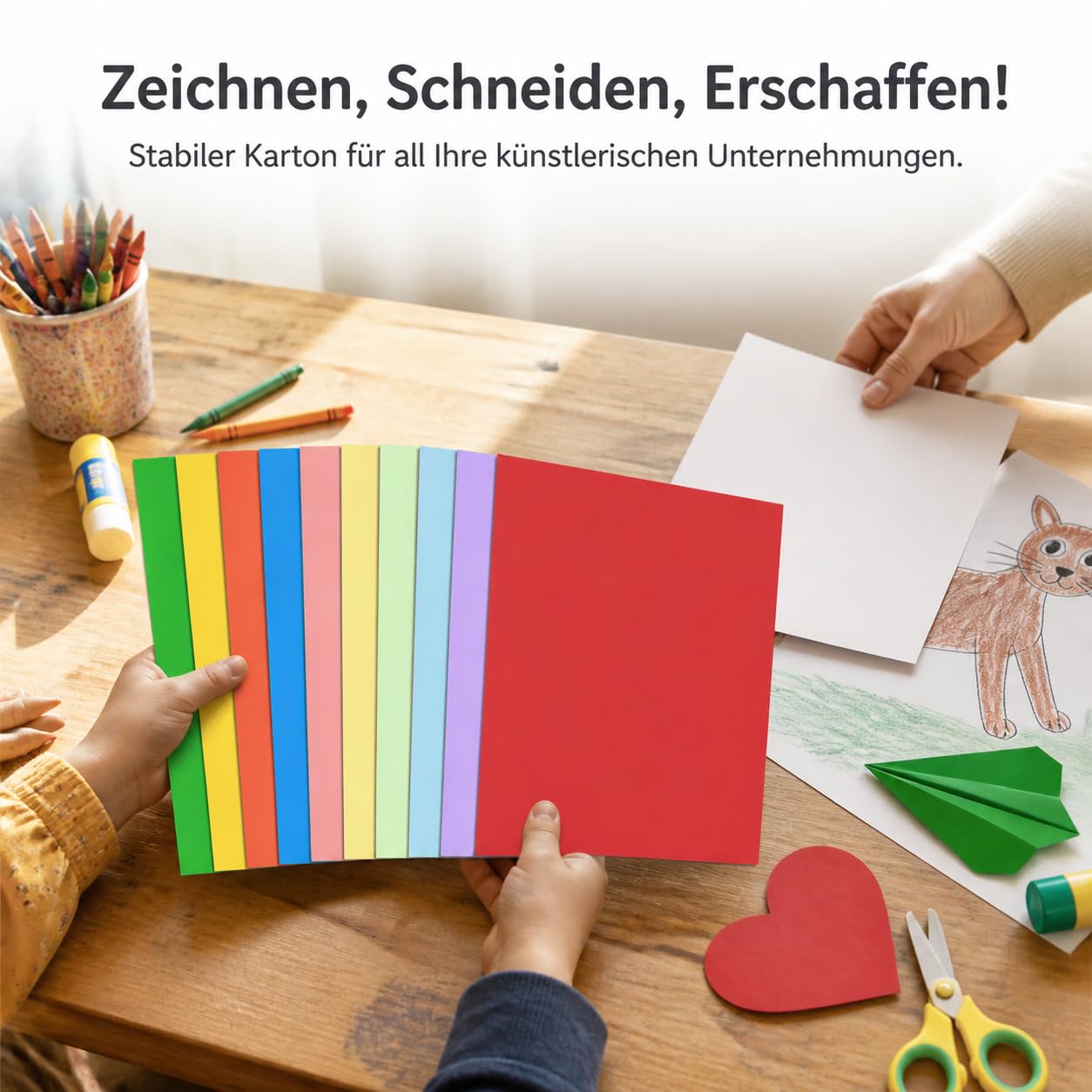 Tonpapier Farbig Geruchlos für, 20 Farben, 60 Blatt, 4K
