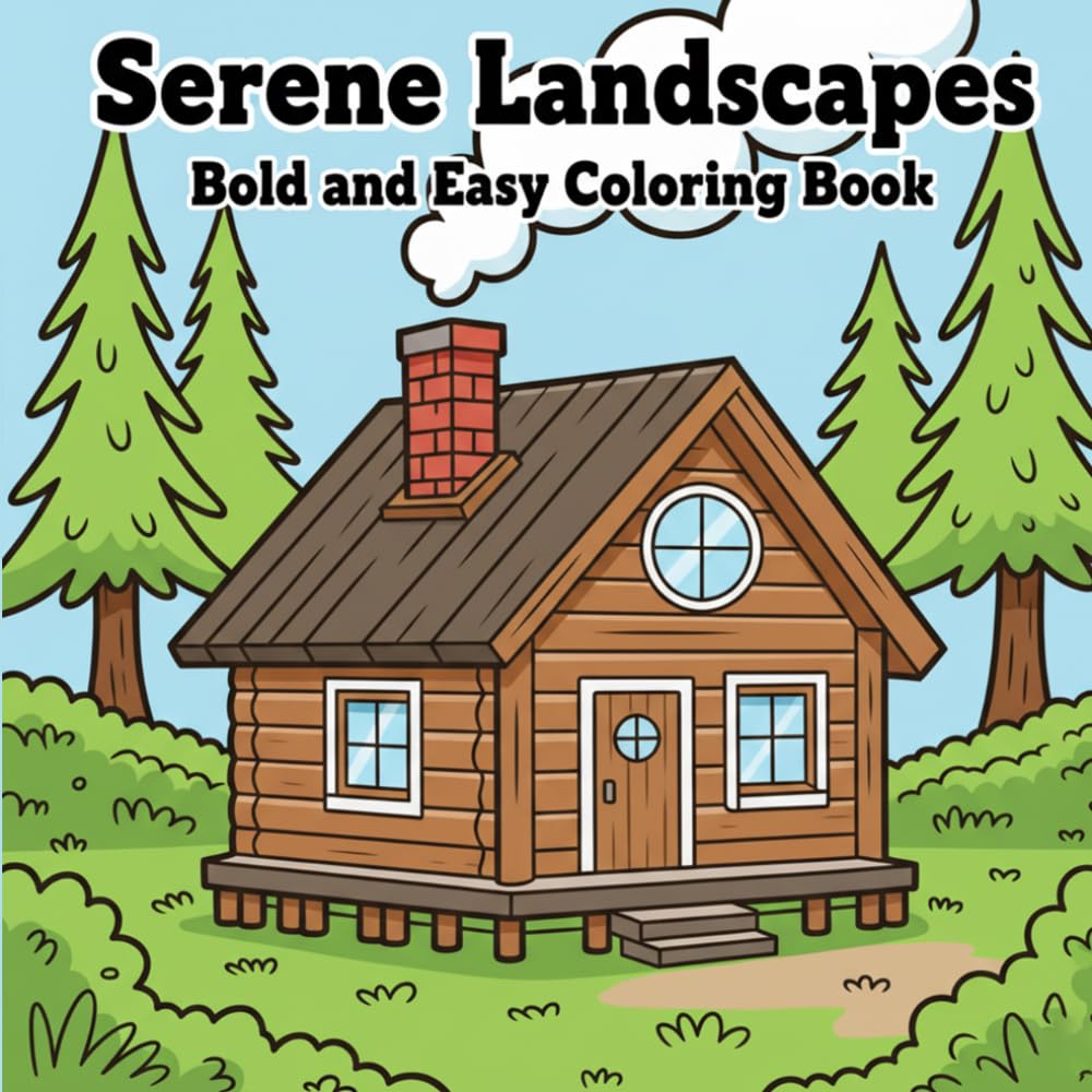 Serene Landscapes Bold and Easy Coloring Book: Discover Tranquil Nature Escapes with Simple Large Print Scenic Designs for Ultimate Relaxation