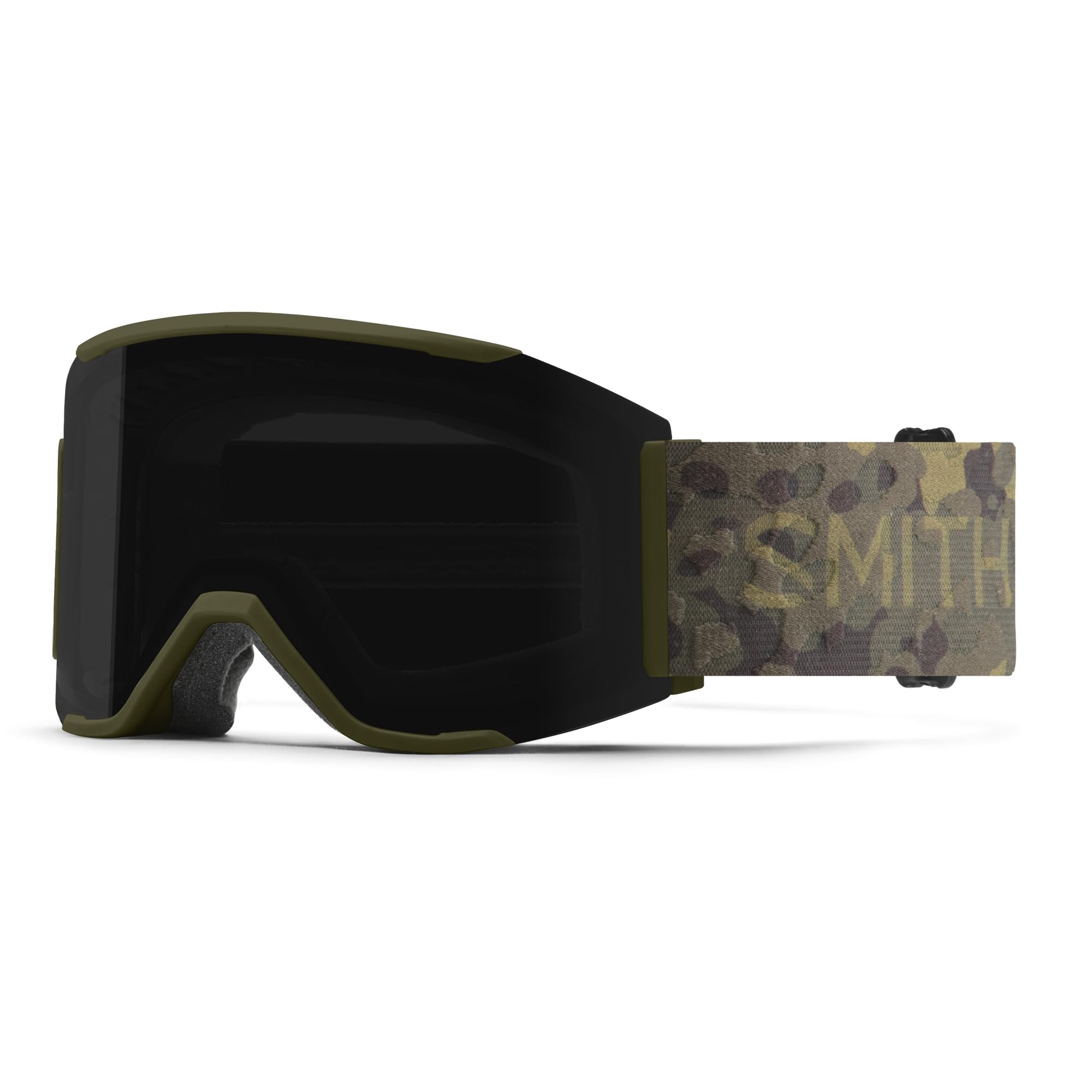 Smith Squad MAG Schneesportbrille für Erwachsene, Unisex, Vintage-Stil, Camouflage-Rahmen, ChromaPop Sun, schwarze Gläser + Ersatzgläser für schwaches Licht