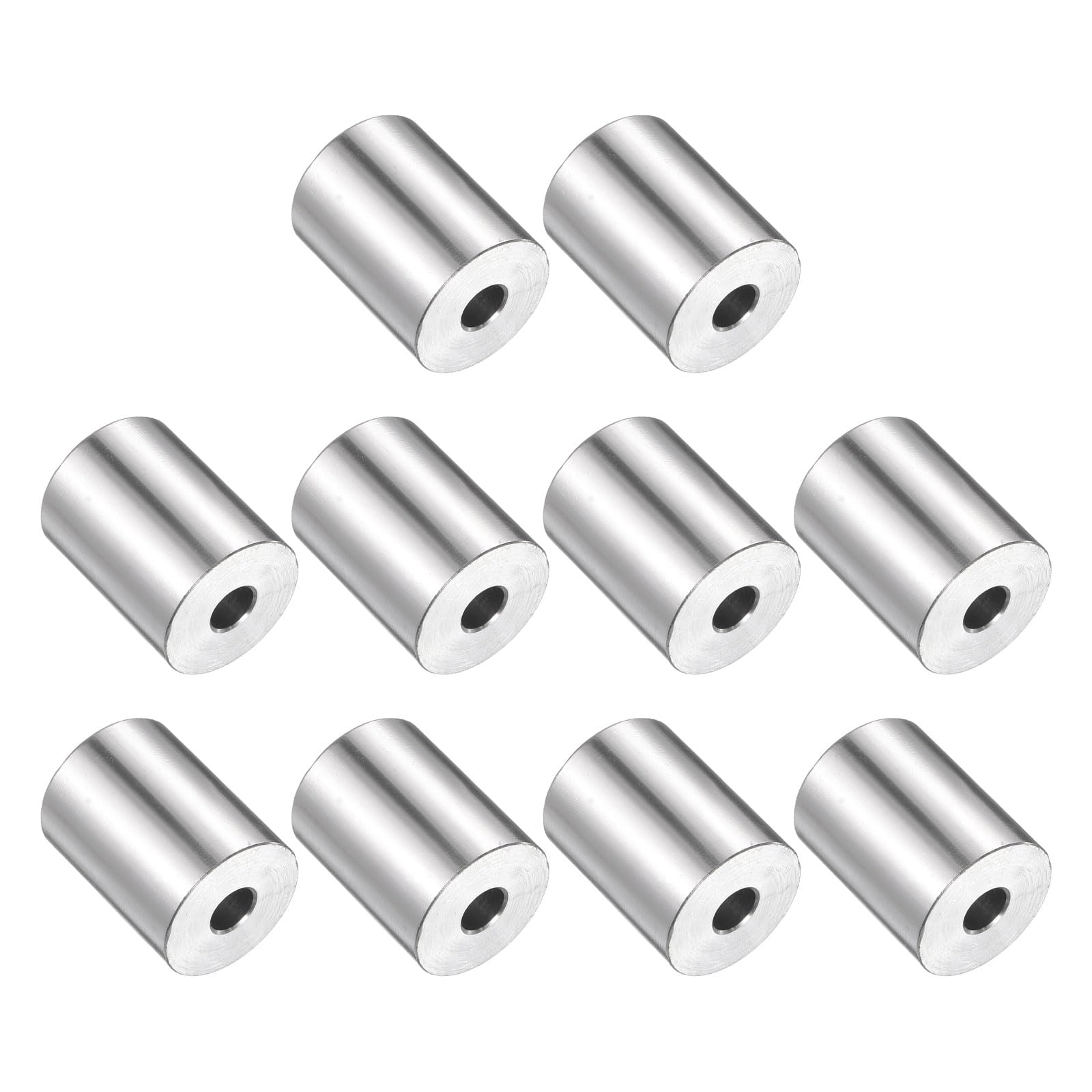 uxcell 10pcs Stainless Steel Spacer 1/4" Bore x 3/4" OD x 7/8" Length Screw Bushing Plain Finish Round Metal Spacer for M6 Screws Bolts and Rods