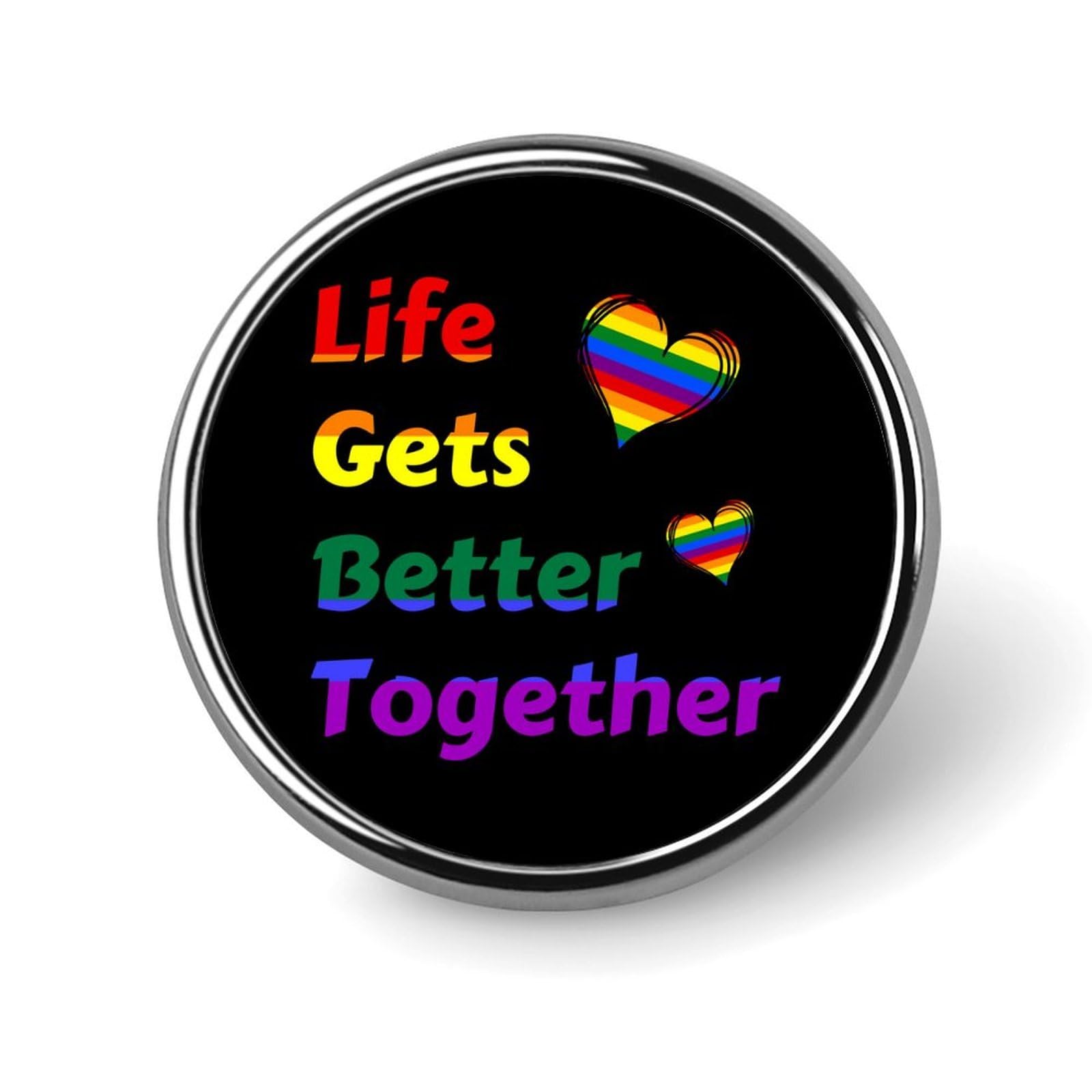 Lgbt Life Gets Better Together Round Enamel Lapel Pins Button Badge Brooches Jewelry Gift for Backpack Jackets