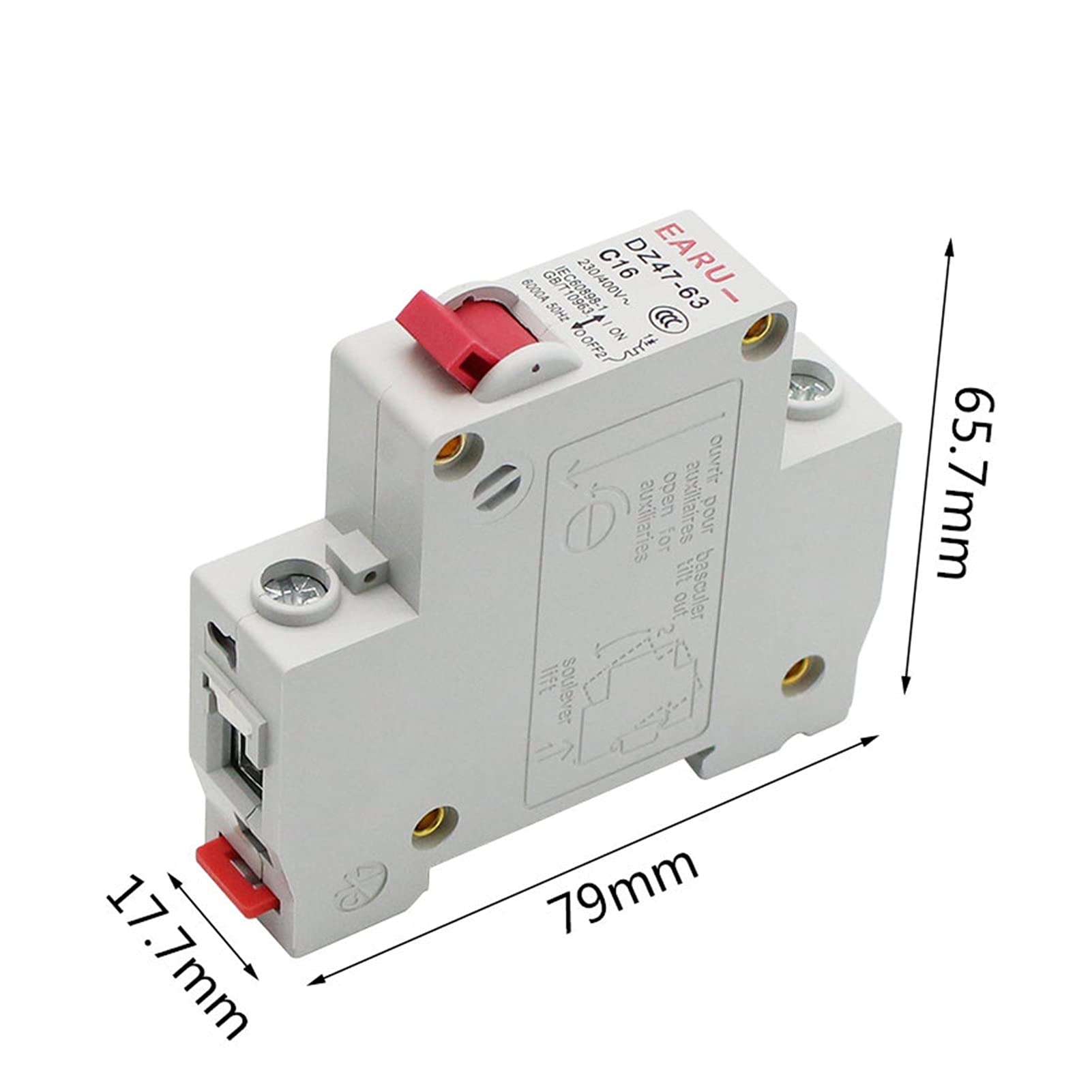 Wyłącznik automatyczny DZ47 1-4-biegunowy 3A/6A/10A/16A/20A/32A/40A/50A/63A 400 V typ C mini wyłącznik MCB 35 mm montaż na szynie DIN moc łączeniowa 6KA (50a,4)