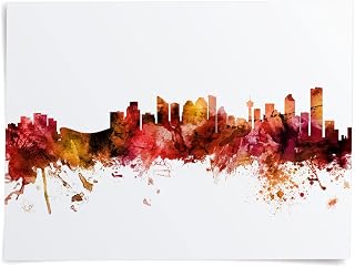 Calgary Canada Skyline art print poster, unframed -3631