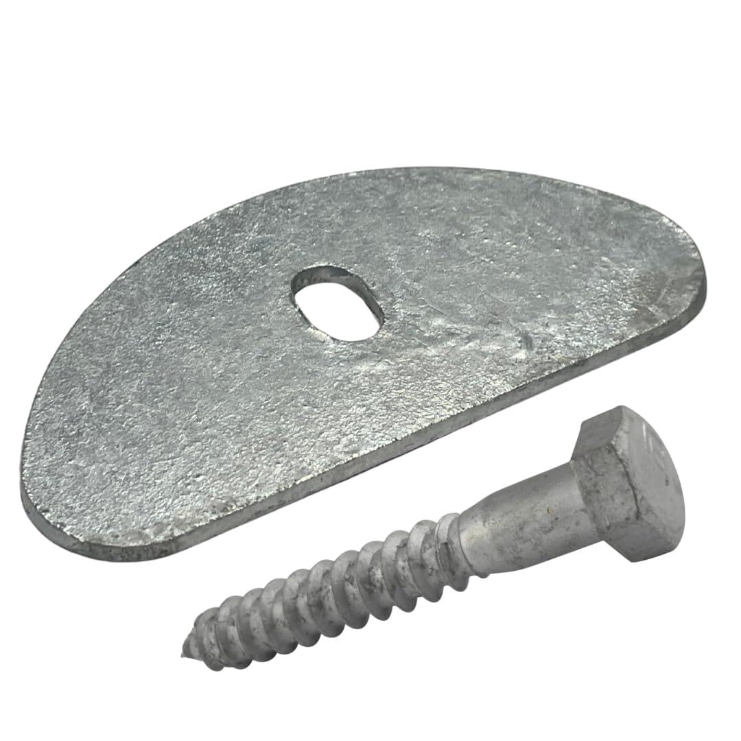 Dock Float Mounting Hardware, 3/8"x4" Hex Lag Bolt and Custom Washer, 1/4" Galvanized Steel, Made for use with Eagle Floats (32)