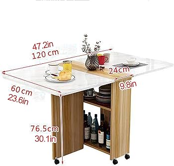 Amazon｜2段収納付き折りたたみダイニングテーブル、折りたたみ式3