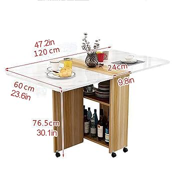 Amazon｜2段収納付き折りたたみダイニングテーブル、折りたたみ