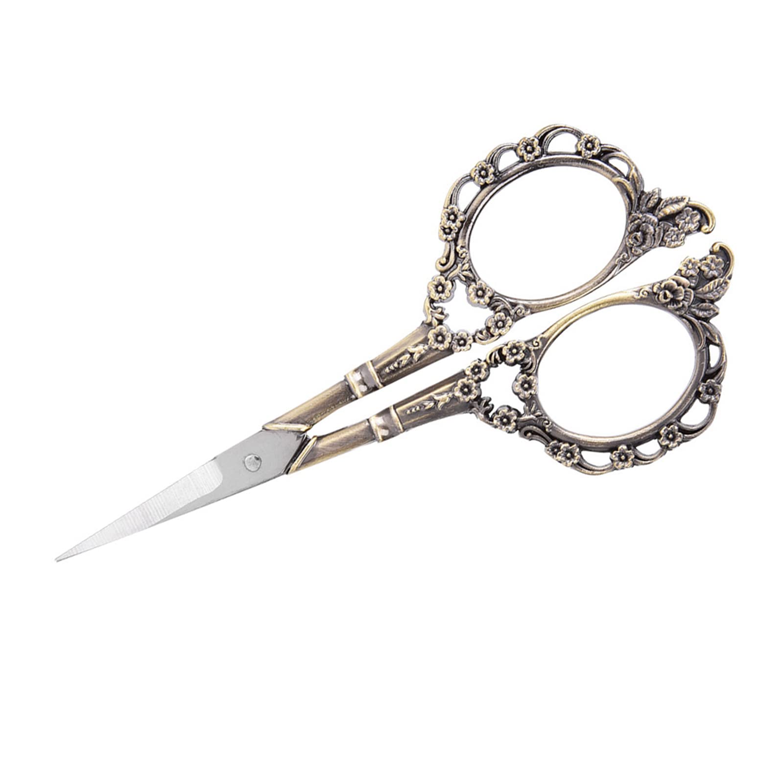 Forbici da Cucire in Stile Europeo , Forbici in Acciaio Inossidabile , Forbici da Fiore di Prugna con Motivo Fiori per Ricamo da Cucito(Bronzo))