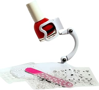 Grip&Tip Nail Polish Holder and nail art surprise the original, best nail polish bottle holder - anti-spill nail polish holder - no mess, saves time & money - perfect for DIY nail art (White)