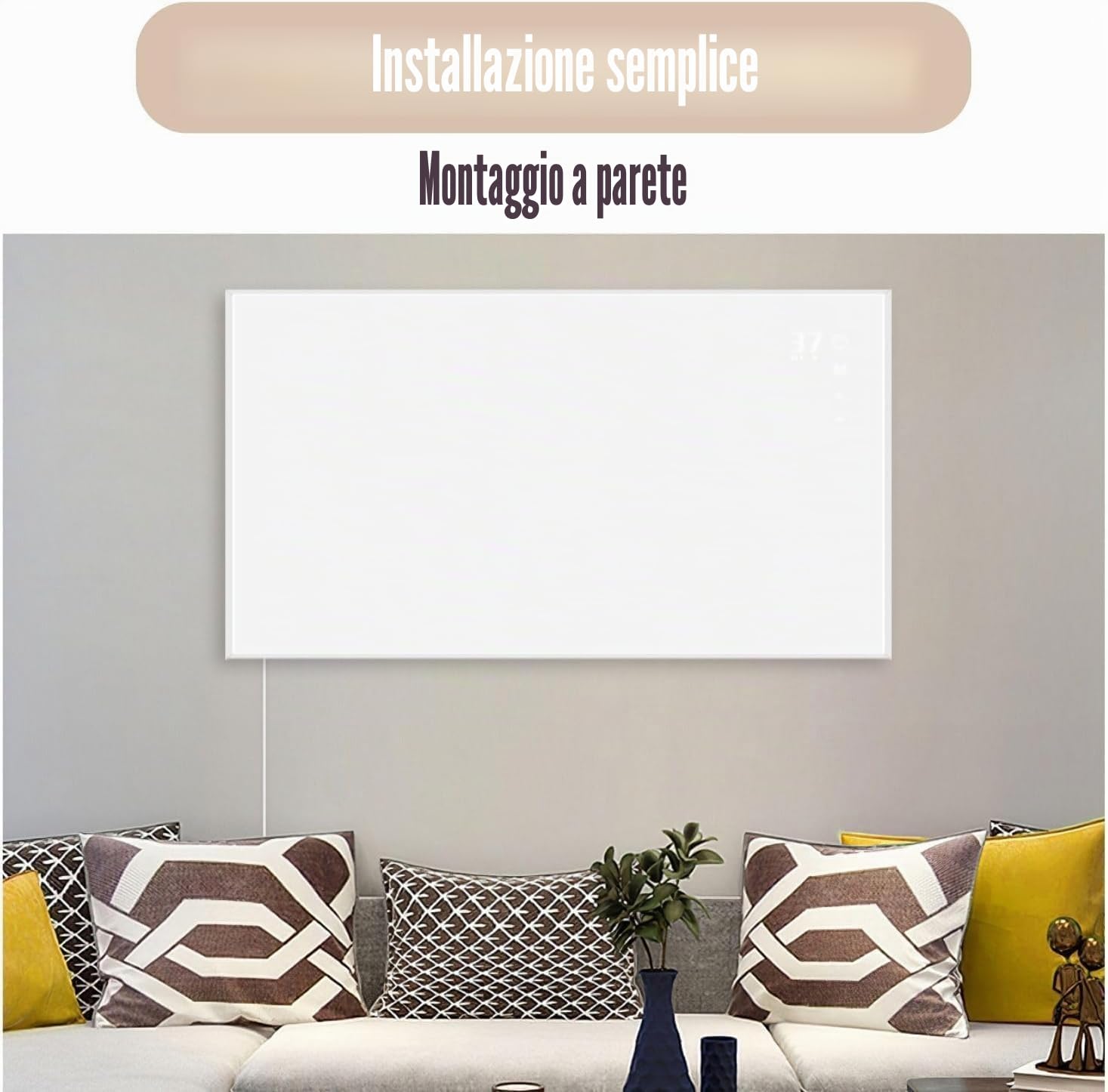 Riscaldamento Infrarossi Risparmio Energetico - 450W Stufetta Elettrica da Bagno Parete A Pannelli, A Parete, Con Protezione Da Surriscaldamento