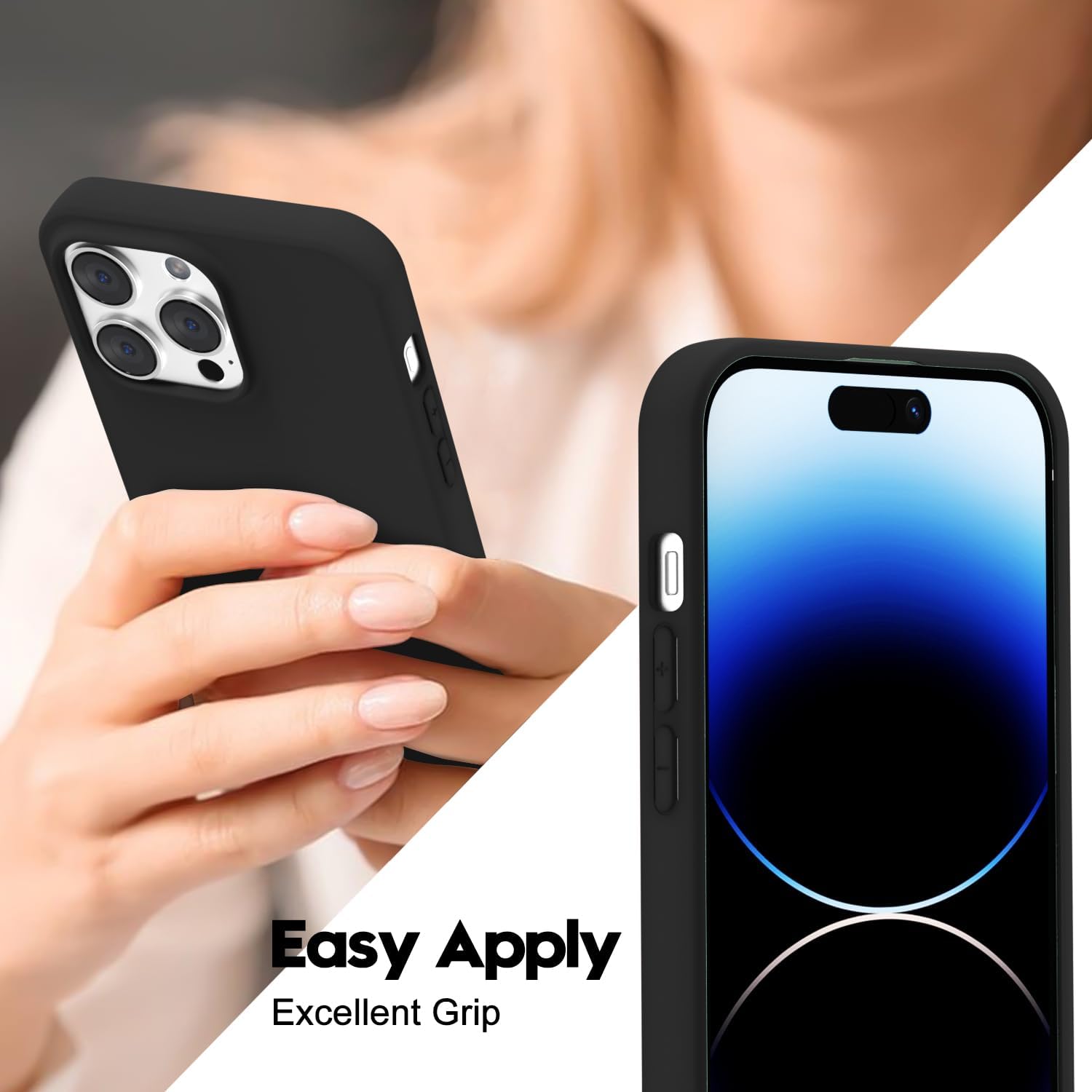 for iPhone 14 Pro Case Silicone Mag Safe, Compatible with Magsafe Ultra Slim Thin Magnetic Phone Case for Women Girls, Soft Rubber Gel Matte TPU Solid Color Minimalist Cover, Black - Image 6