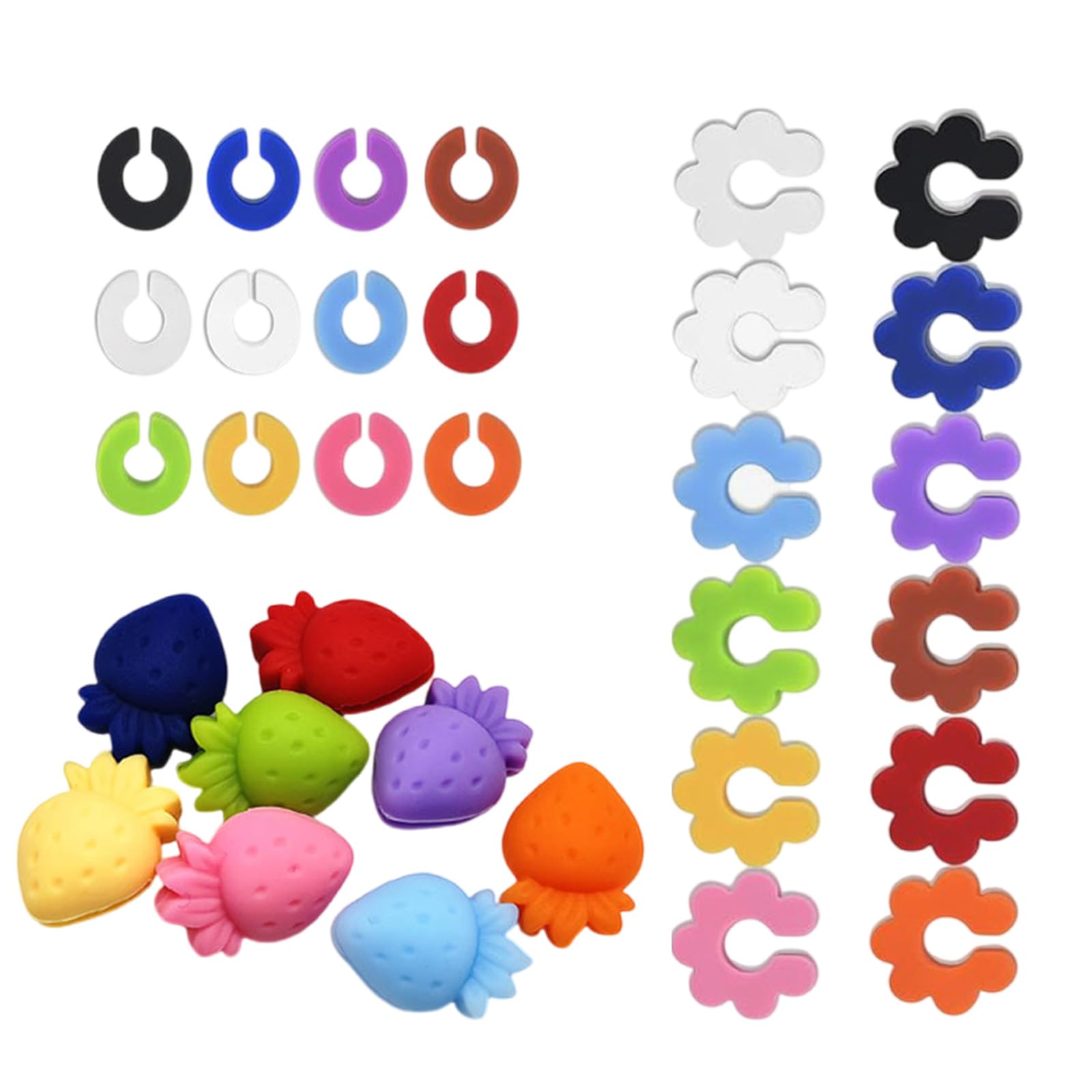 NEWFT Silicone Wine Glass Identifiers Champagne Glass Charm Nonslip Wine Charm Suitable for Restaurants and Home Drinking Use