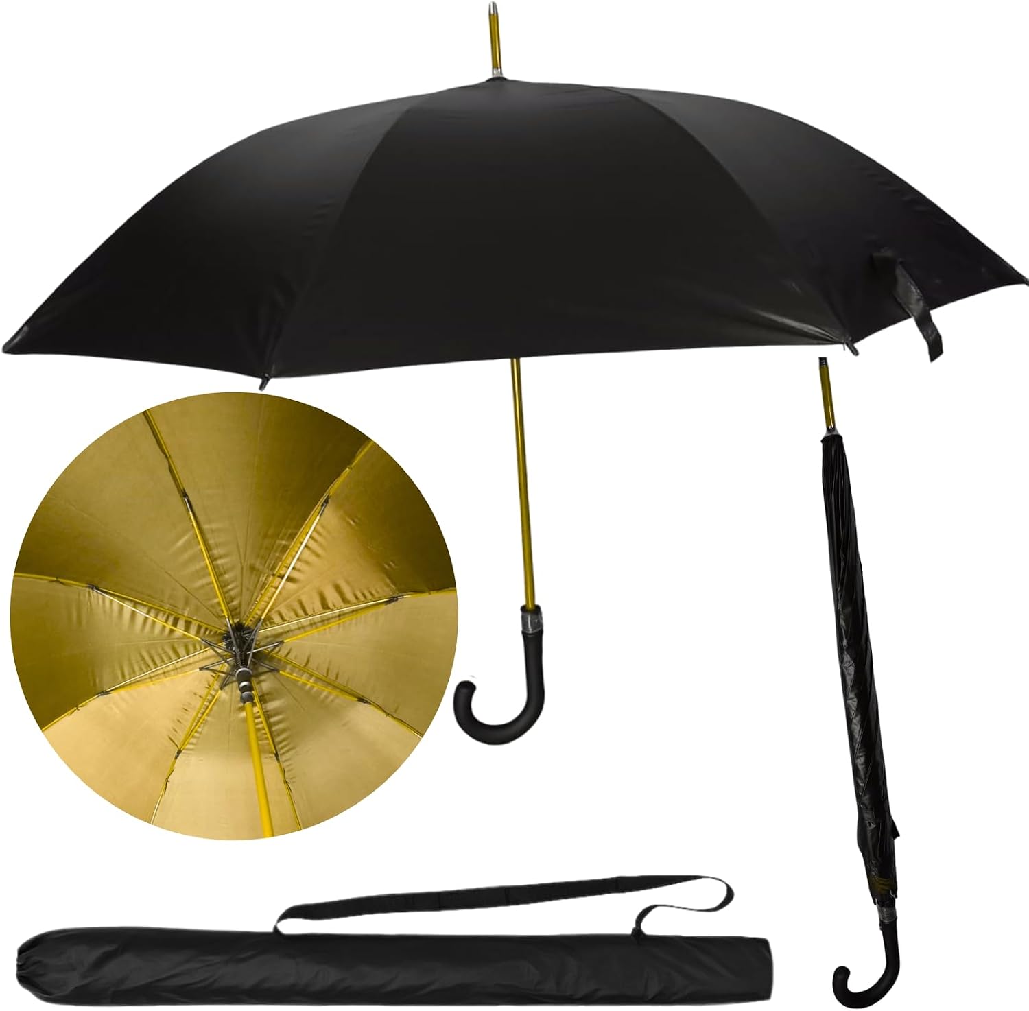Guarda Chuva Automático Grande | Reforçado Repelente à Água, Fibra de Vidro Flexivel Tecido Resistente, Proteção UV 100%, Para 2 Pessoas-IT