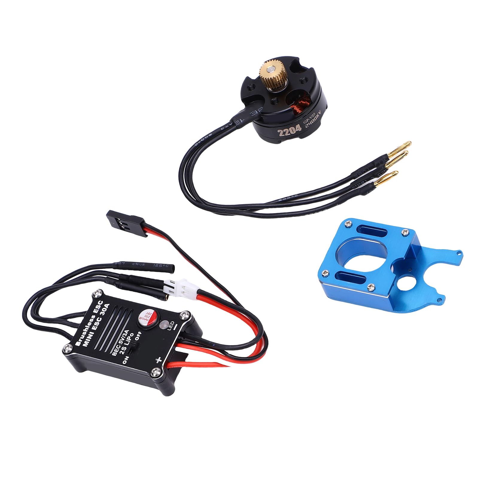YUYTE Zestaw Silnika Bezszczotkowego RC ESC 2204 2400KV do Samochodów