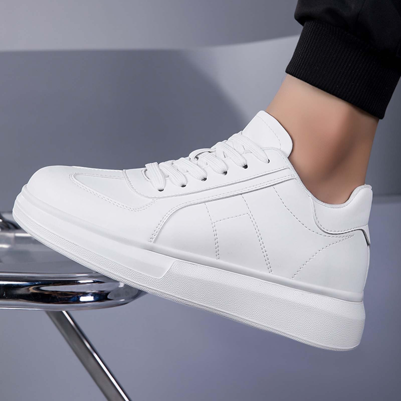 Zapatillas de ocio para hombre, clásicas, en blanco y negro, zapatillas deportivas ligeras, antideslizantes, informales, para caminar