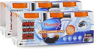 PlumbRx DRAIN OPENER CUPS | Hair Clog Remover | Toilet Bowl Clog Remover | Sinks & Tub Drain Cleaner | 2 PACK | 6 Ready To Use Cups