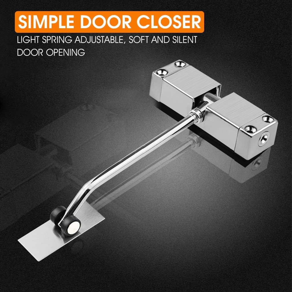 BOSCO Adjustable Automatic Door Closer for Wooden, Metal & Security Doors | Zinc Alloy Spring Hinge Closer with Silent Operation | Supports Up to 30 Kg | Stainless Steel Finish — Amazon image 5