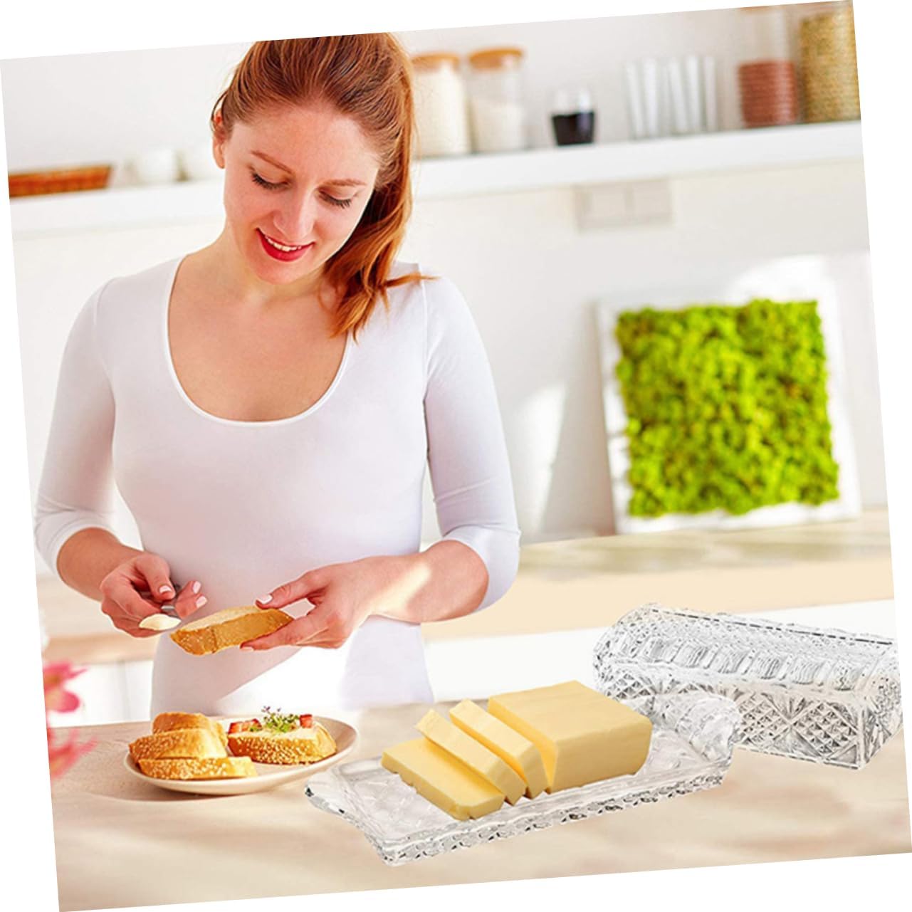 Butter Saver Butter Dish Lid Relief Pattern Food Container Kitchen Accessory