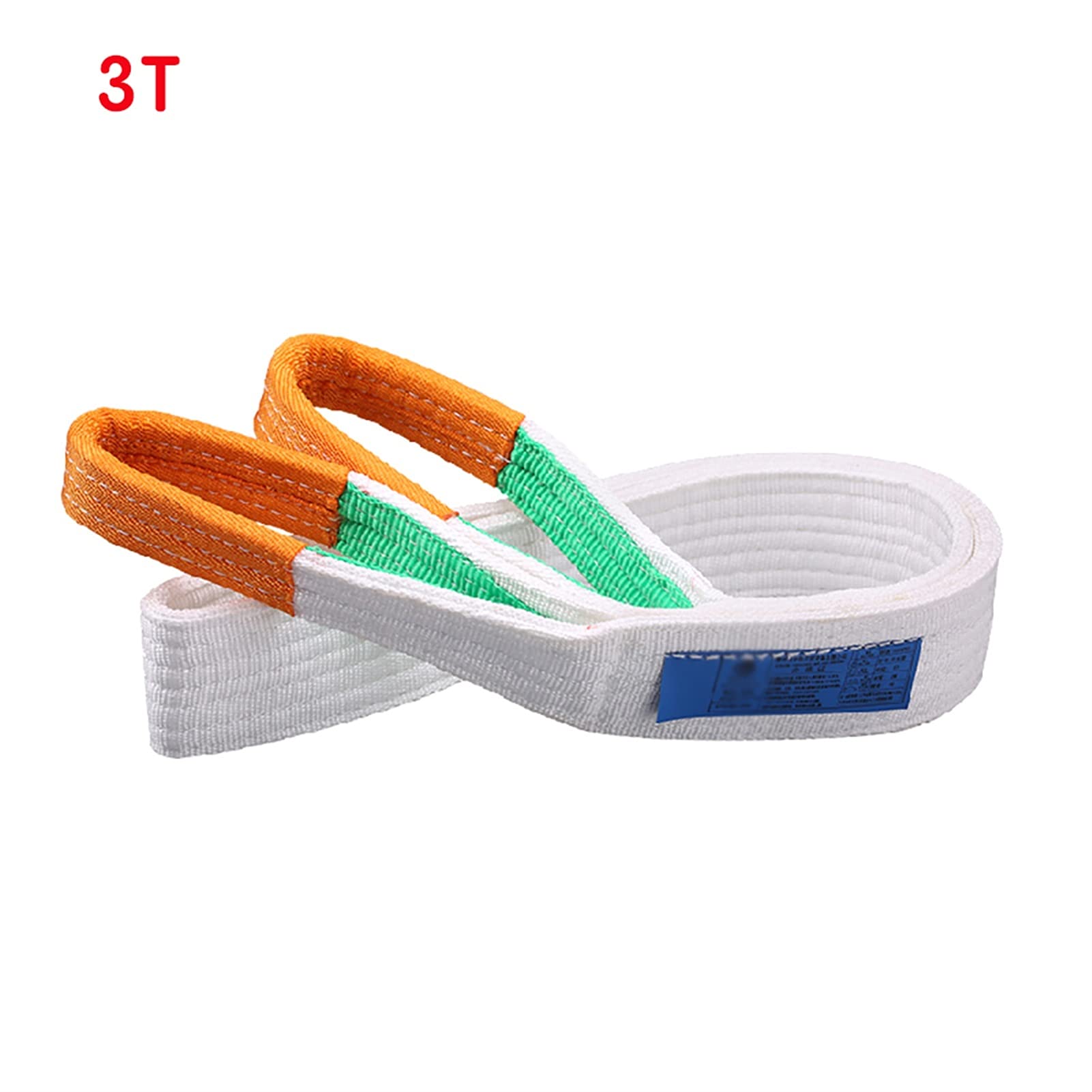 Wyciągarka Przyczepy, 3T Biały Płaski Webbing Webbing Webbing Industrial High Siła Podnośnik Pas Taśma Taśma Tkanina Pasek(2M)