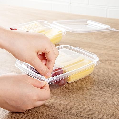 Miniatura 5 de Restaurantware Tamper Tek - Recipientes rectangulares para llevar de 11 onzas, 100 recipientes duraderos para llevar, a prueba de manipulaciones,