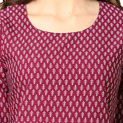 Image of Pinkmint Women's Crepe Grey Color Floral Printed Straight Kurti[NB-530357]