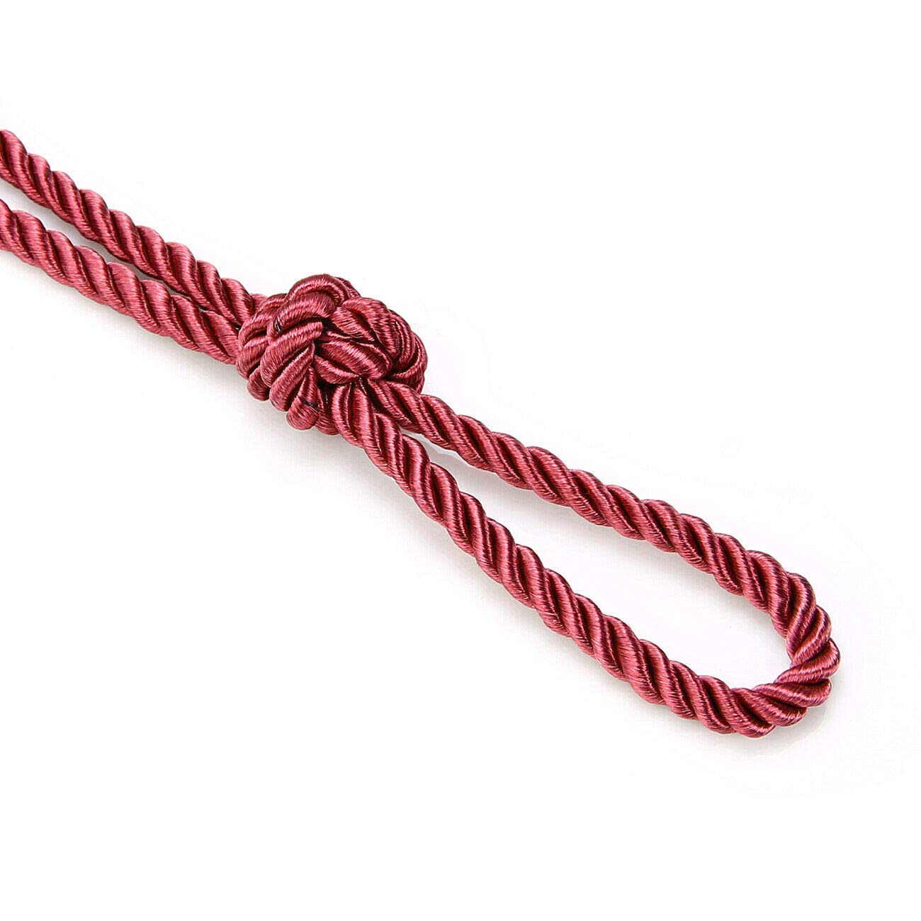 6mm Silky Barley Twist Cord Rope Braid 3 Ply & Matching 16mm Flanged Insertion Piping Furnishing Upholstery Crafts Trimming,36 Colors. High Strength, Neotrims. 10 Yards, Burgundy (Cord)
